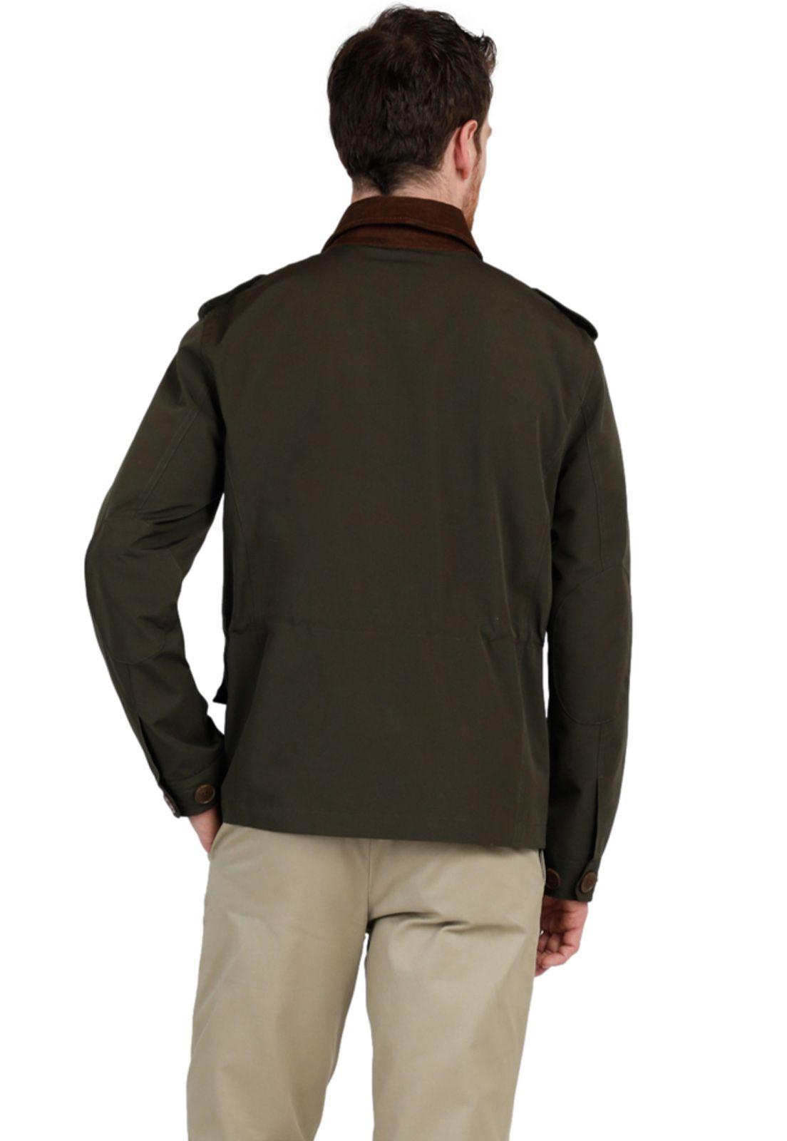 Chaqueta Poly Cotton Faille Regular Fit Verde-2