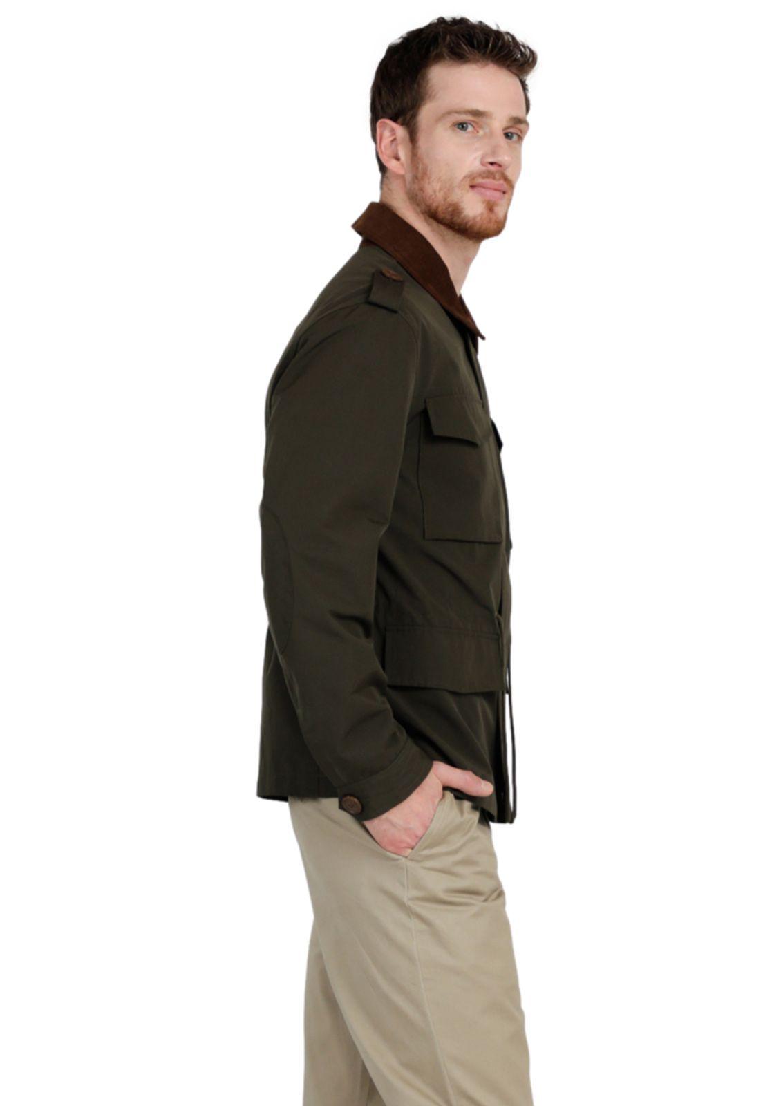 Chaqueta Poly Cotton Faille Regular Fit Verde-1