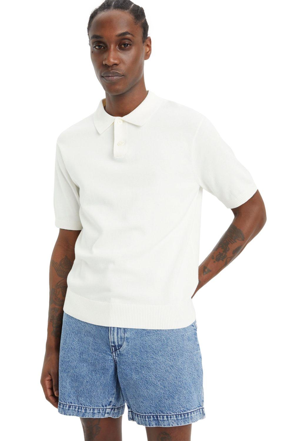 Polera Hombre Sweater Knit Polo Blanco Levis A7294-0006-2