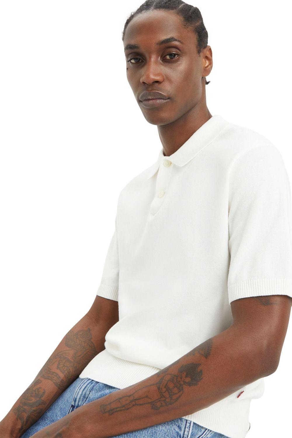 Polera Hombre Sweater Knit Polo Blanco Levis A7294-0006-3
