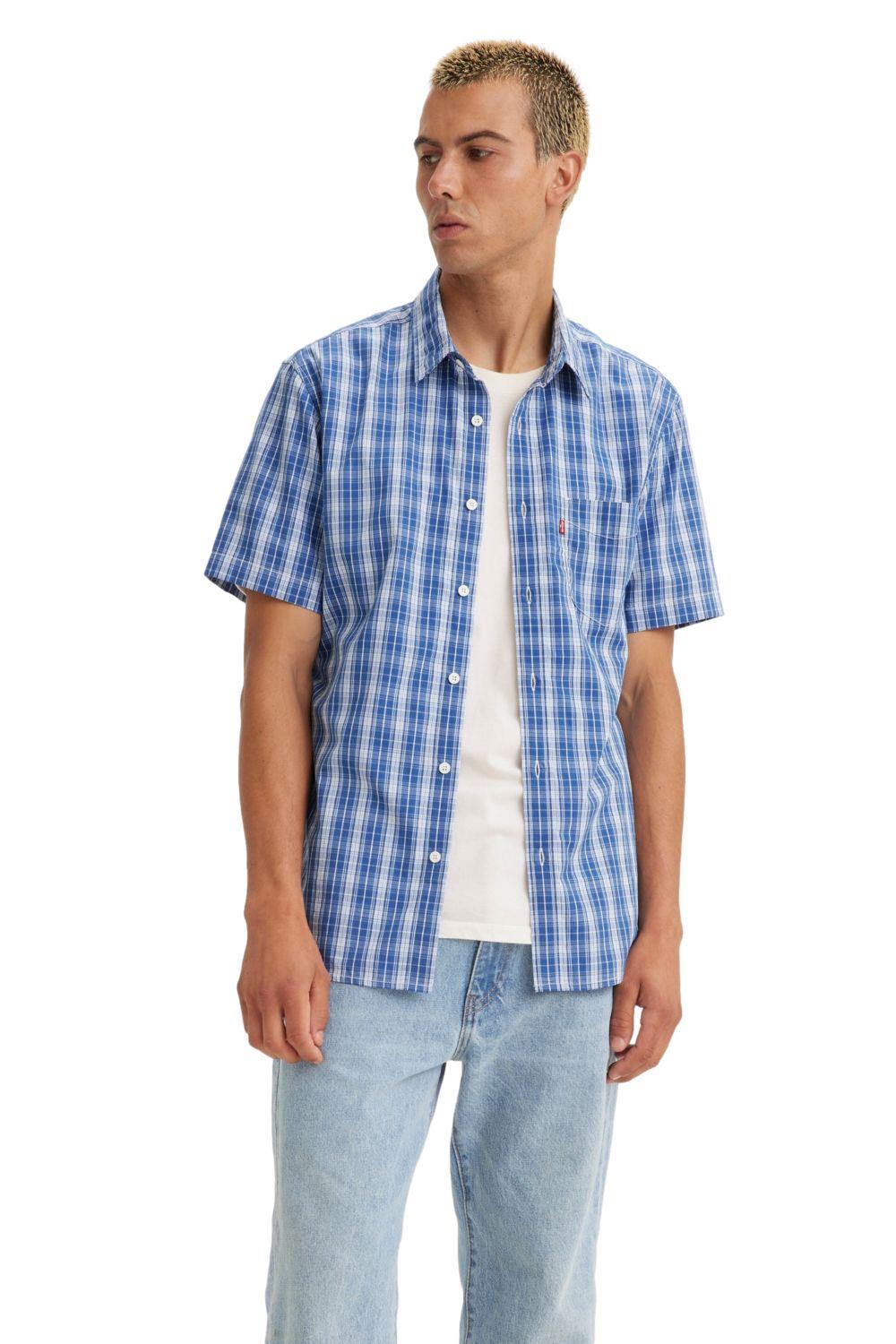 Camisa Hombre Manga Corta Cuadros Azul Levis 86627-0134-0