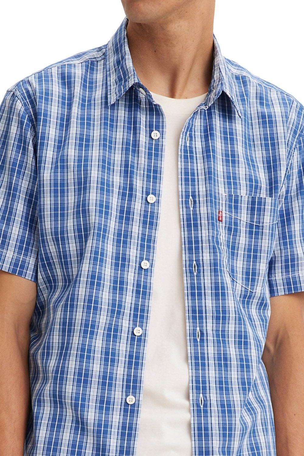 Camisa Hombre Manga Corta Cuadros Azul Levis 86627-0134-2