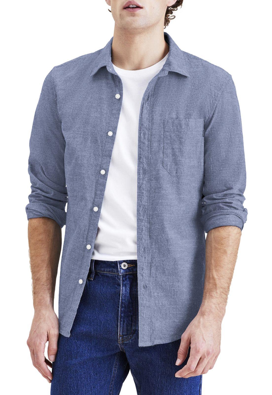 Camisa Hombre Button Up Slim Fit Azul A4253-0003-1
