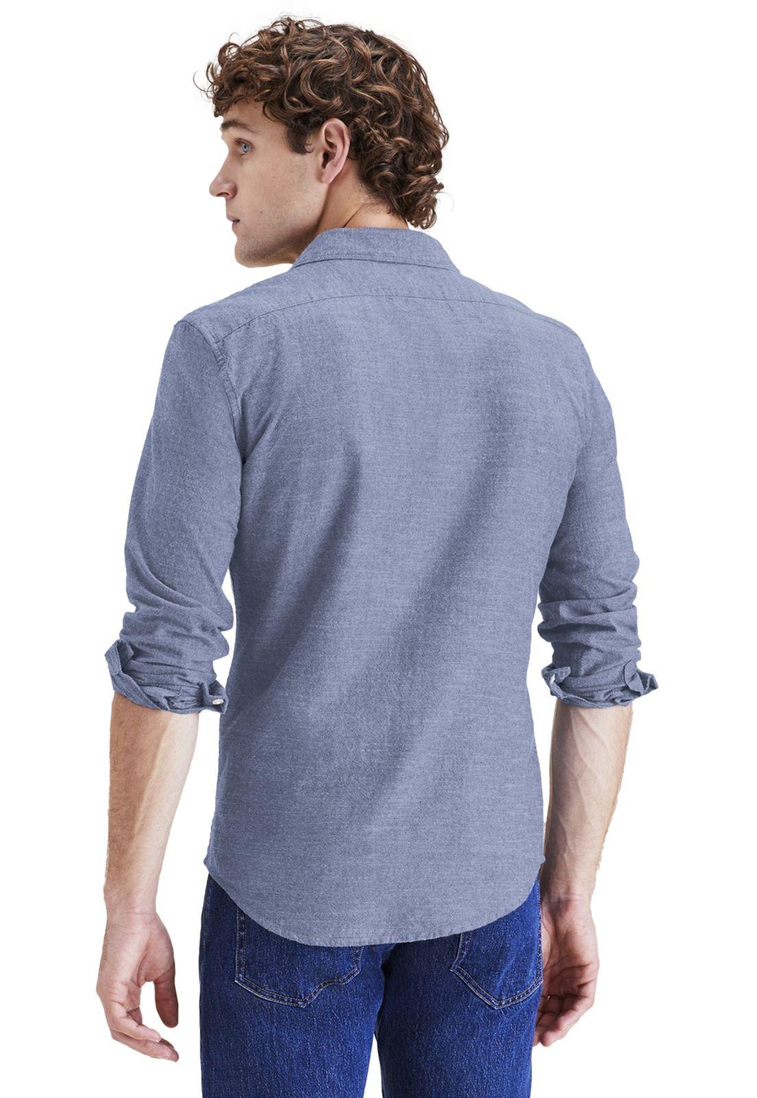 Camisa Hombre Button Up Slim Fit Azul A4253-0003-2