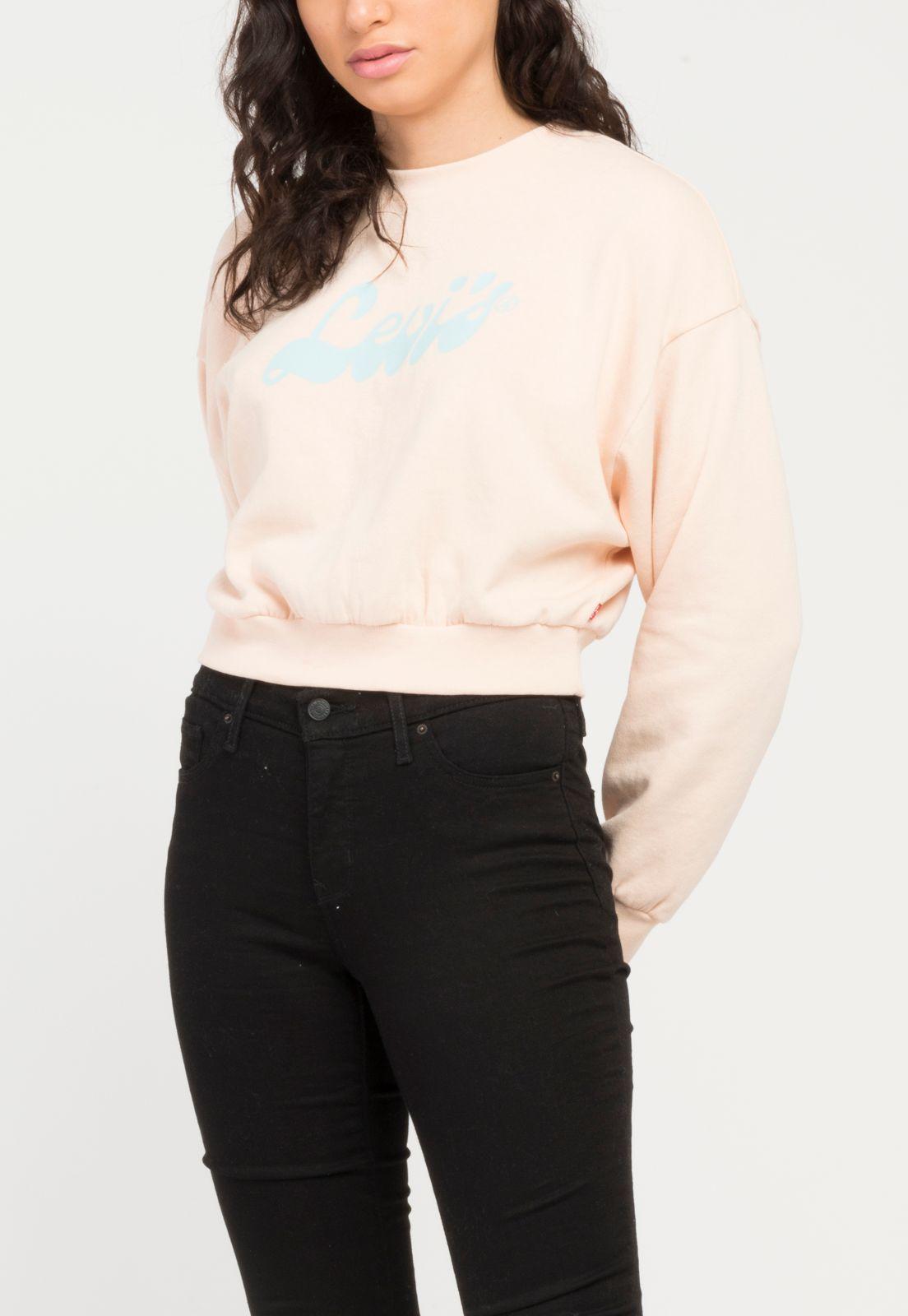 Polerón Mujer Liso con Logo Rosado Levis A2643-0004-0