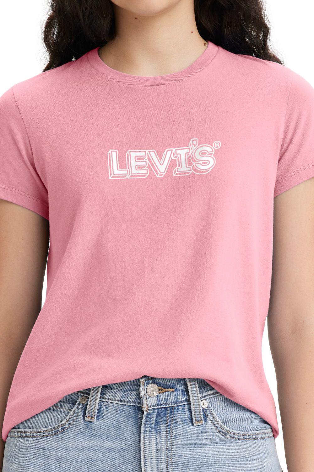 Polera Mujer Regular Fit Lisa Logo Rosado Levis 17369-2520-2