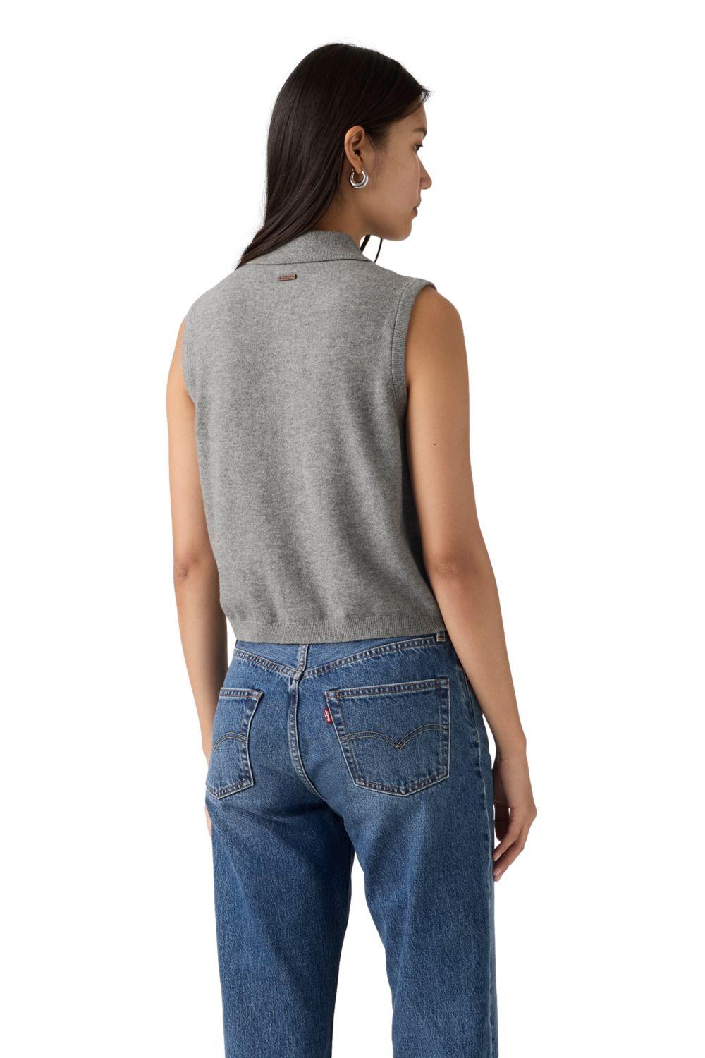Sweater Mujer Super Soft Mini Ruffle Vest Gris Levis 005A7-0000-1