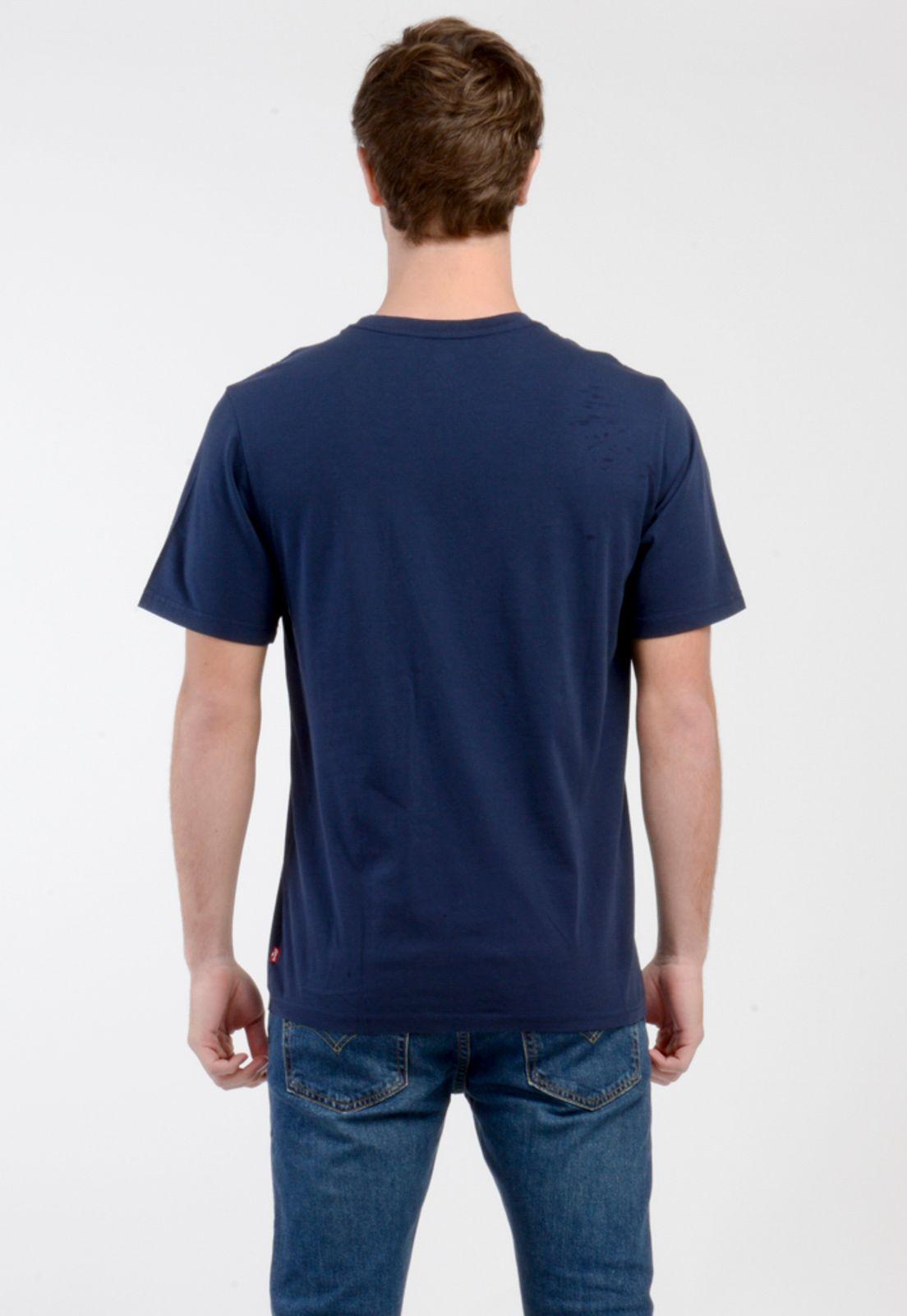 Polera Hombre Cuello Redondo Lisa Logo Azul Levis 16143-0436-1
