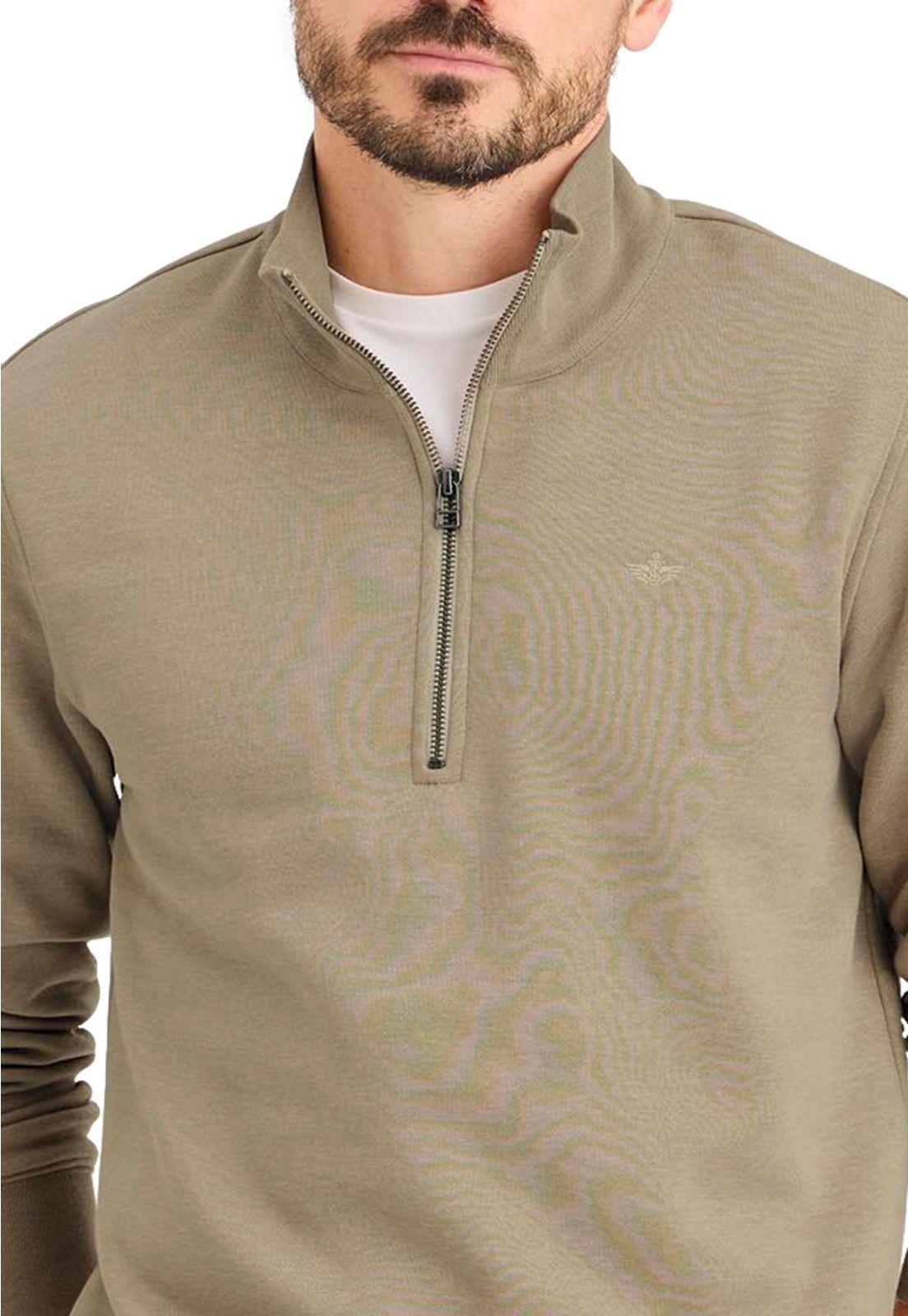 Sweater Hombre Quarter-Zip Fleece Regular Fit Beige A4165-0034-1