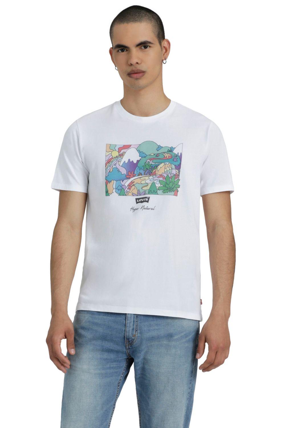 Polera Hombre Manga corta Gráfica Blanco Levis 22491-1395-0