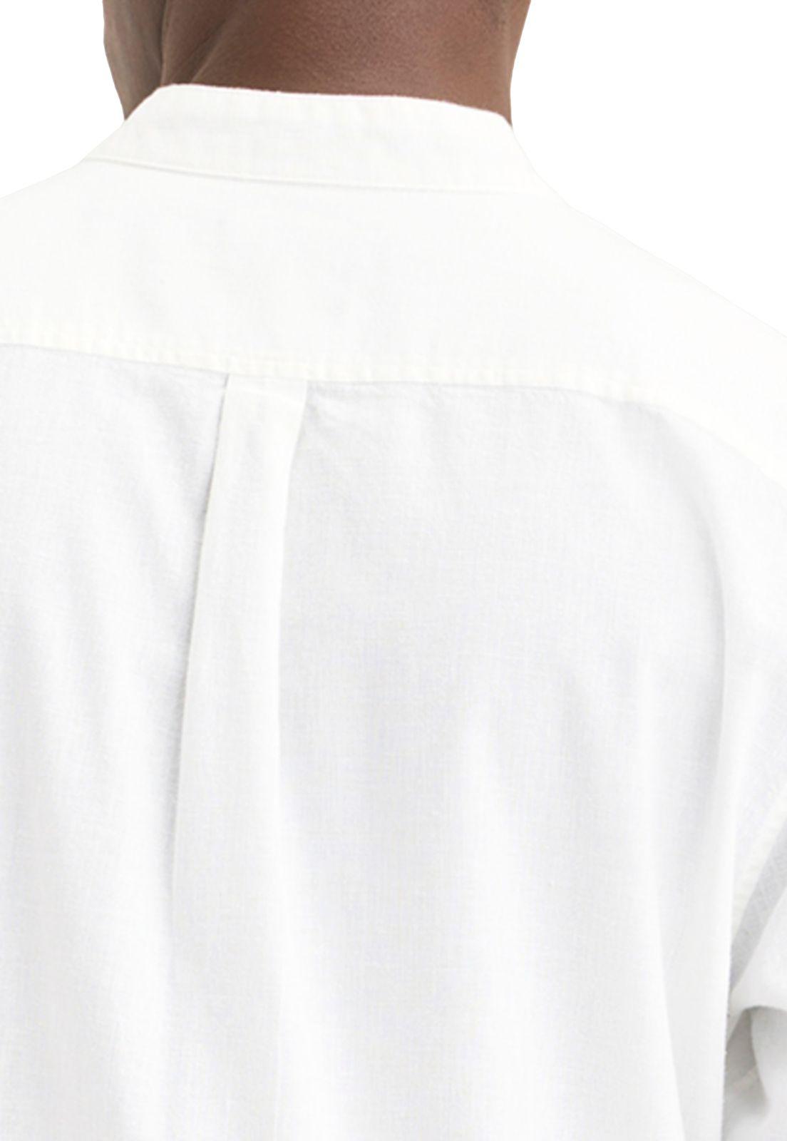 Camisa Hombre Band Collar LS Regular Fit Blanco A1730-0022-3