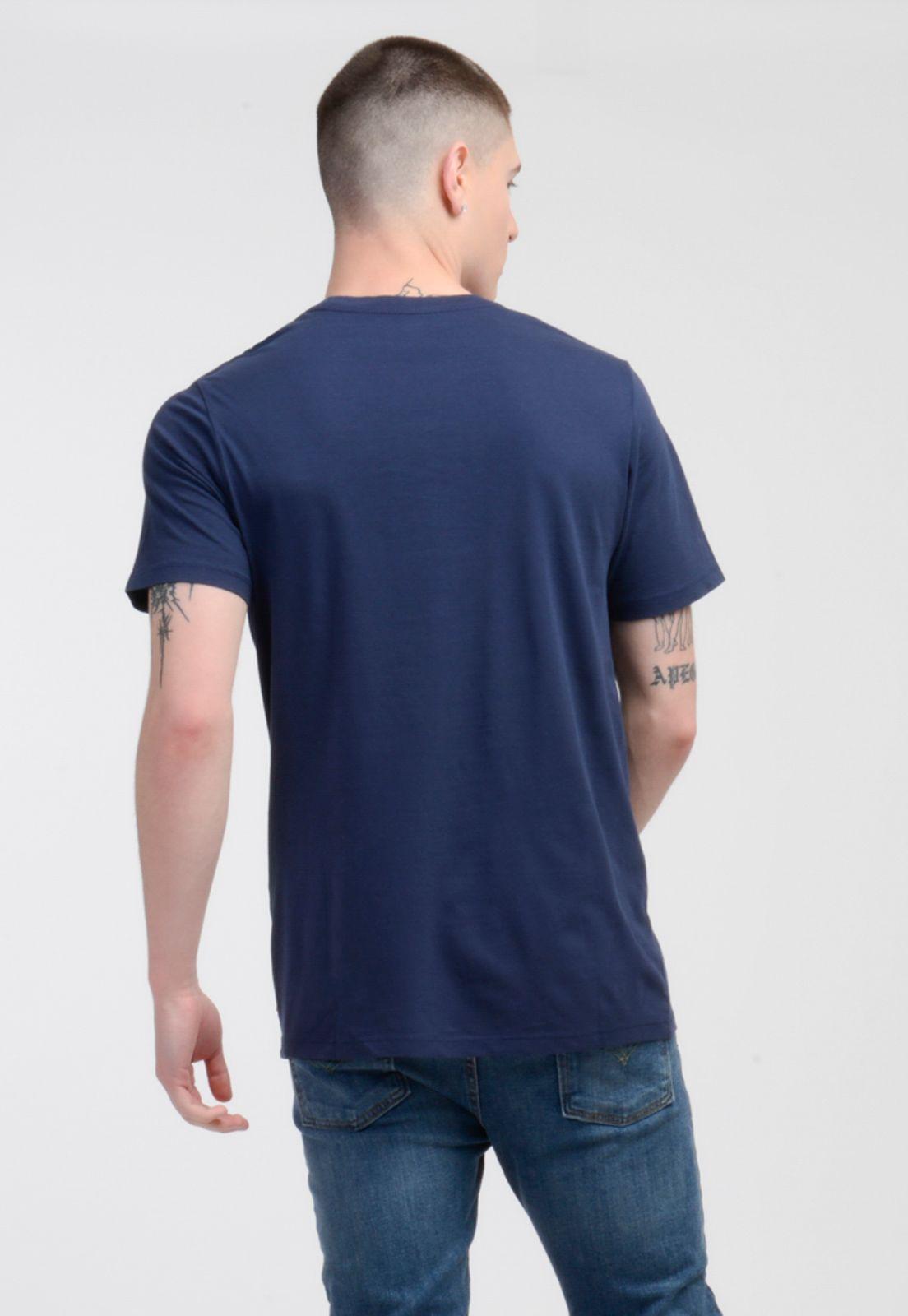 Polera Hombre Cuello Redondo Gráfica Azul Levis 22491-0454-1