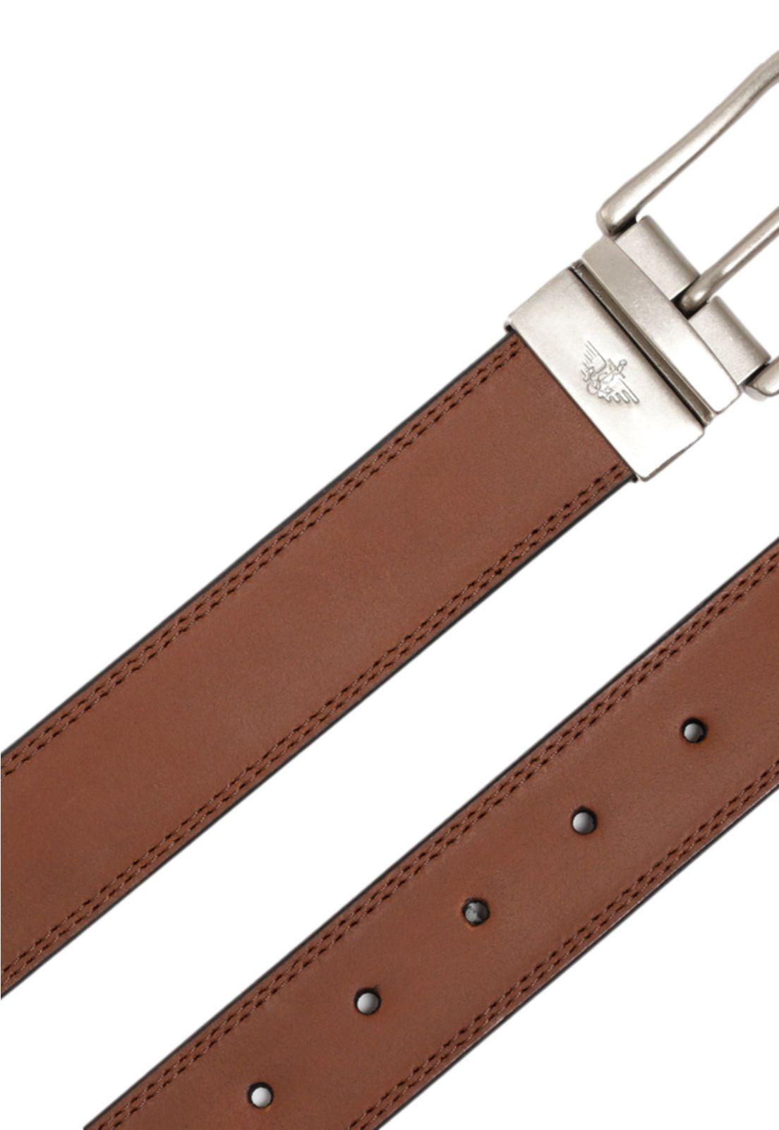 Cinturón Hombre Reversible 100% Cuero Café DMLBR-W027-2