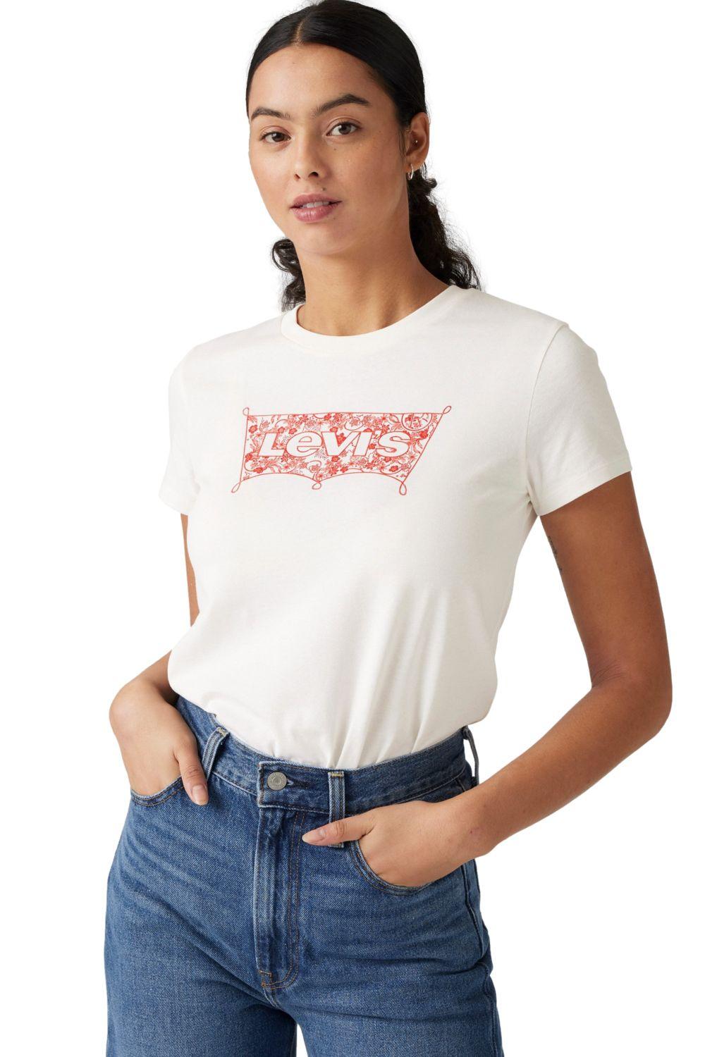Polera Mujer Floral Bandana Print Blanco Levis 17369-3051-2