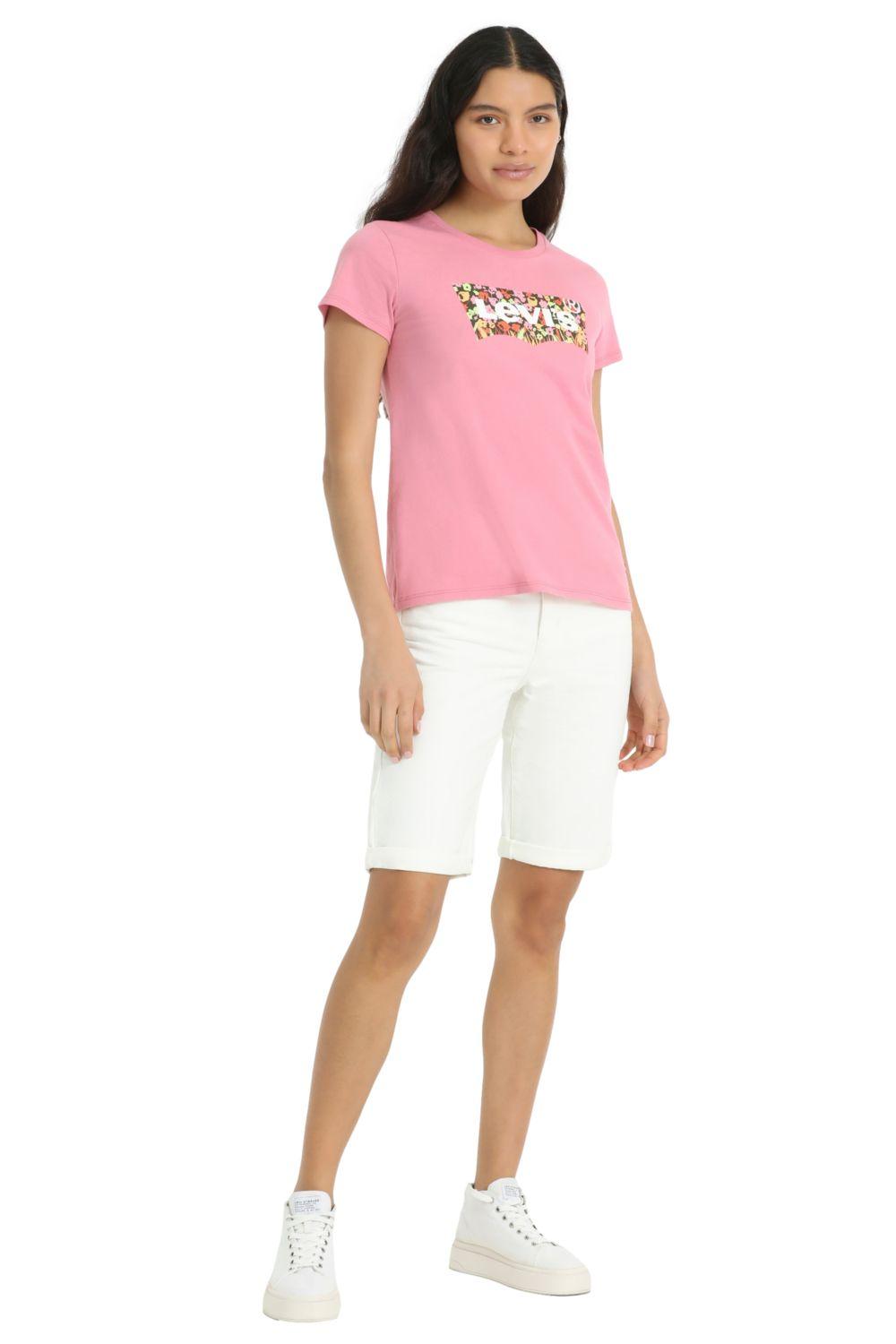 Polera Mujer Lisa con Logo Batwing Rosado Levis 17369-2735-3