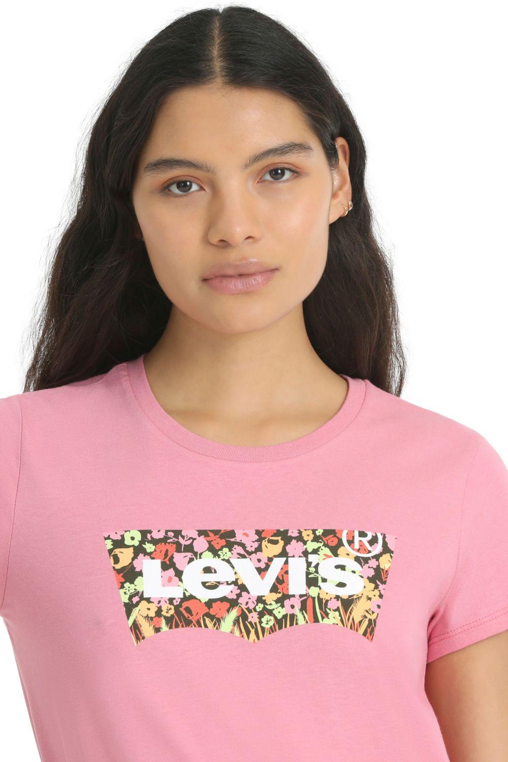 Polera Mujer Lisa con Logo Batwing Rosado Levis 17369-2735-5