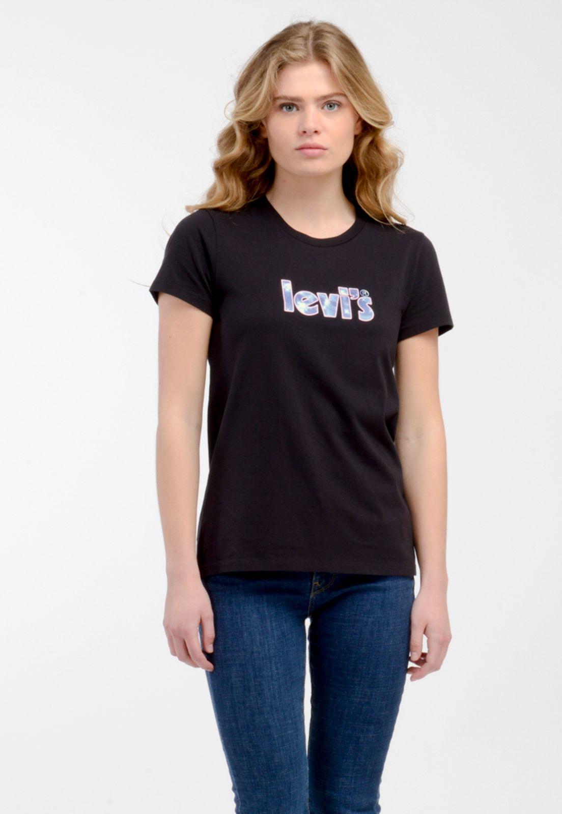 Polera Mujer Lisa Con Logo Porter Negro Levis 17369-1906-0