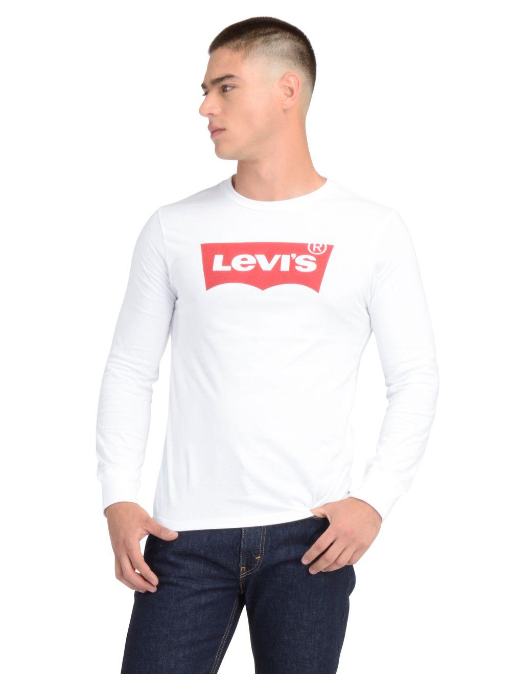 Polera Hombre  Manga Larga Batwing Blanca Levis 36015-0010-1