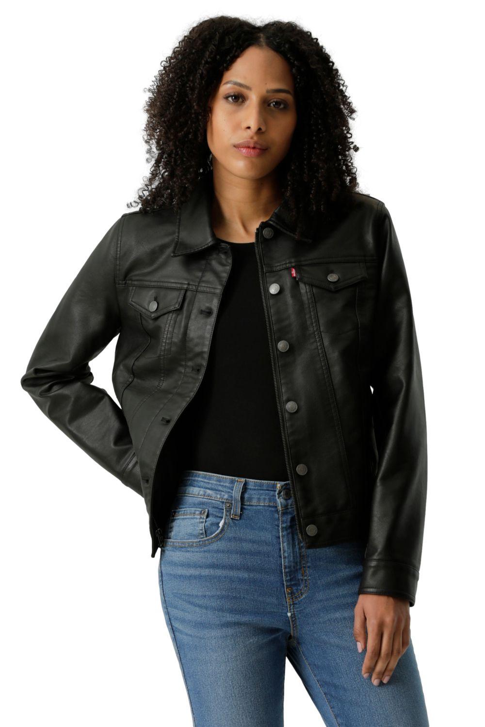 Chaqueta Mujer Faux Leather Trucker Negro Levis 59544-0600-0