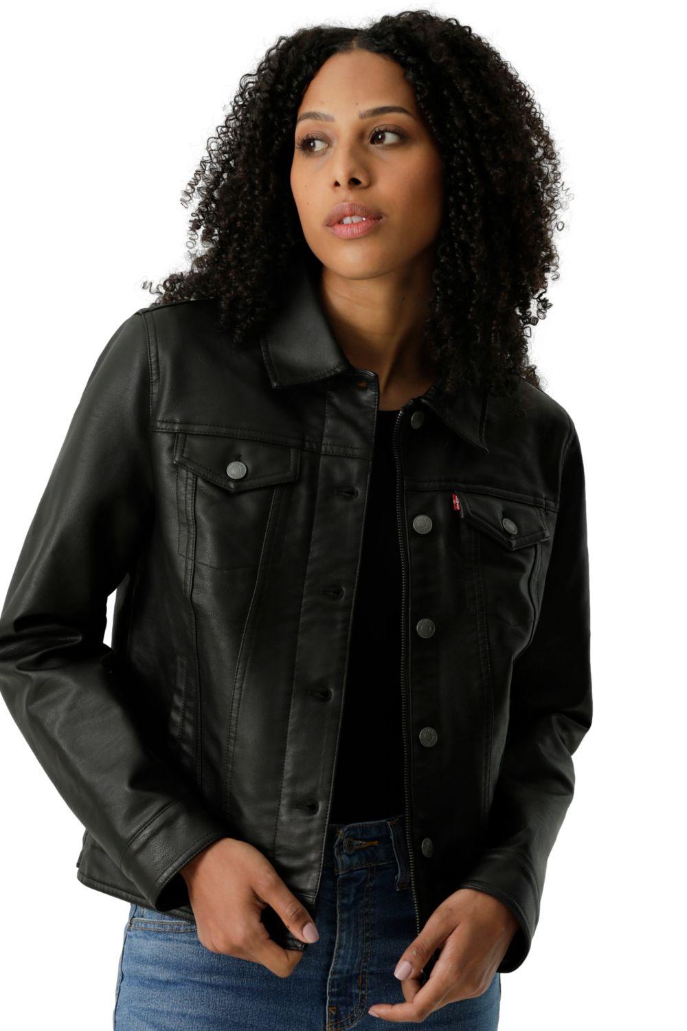 Chaqueta Mujer Faux Leather Trucker Negro Levis 59544-0600-3