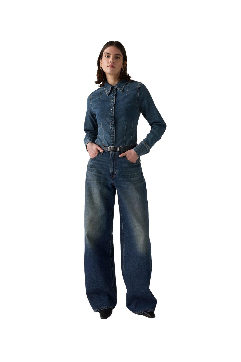 Jeans Mujer Xl Straight Azul Levis A8701-0030-3