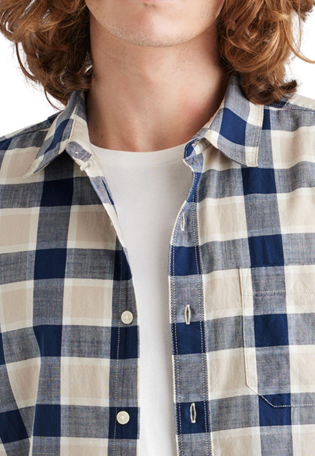 Camisa Hombre Casual Regular Fit Azul Cuadros 52669-0415-1