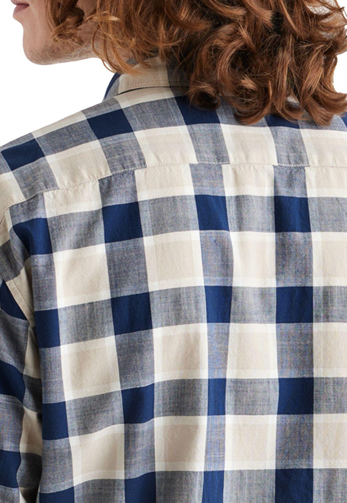 Camisa Hombre Casual Regular Fit Azul Cuadros 52669-0415-3
