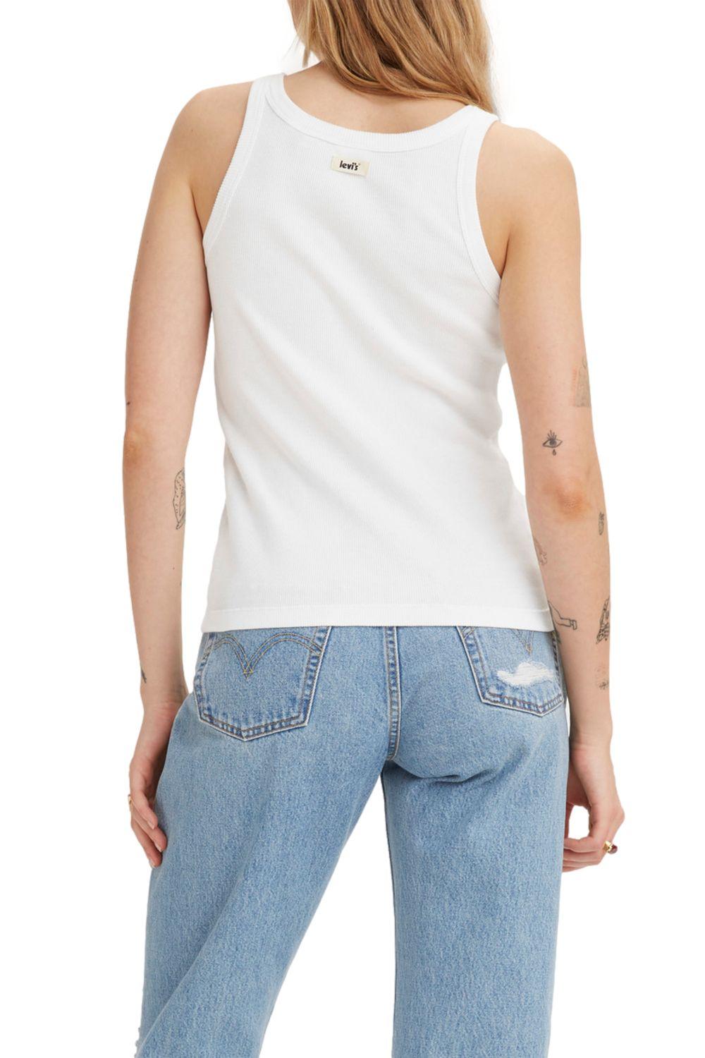 Polera Mujer Lisa Sin Mangas Blanco Levis A3381-0000-3