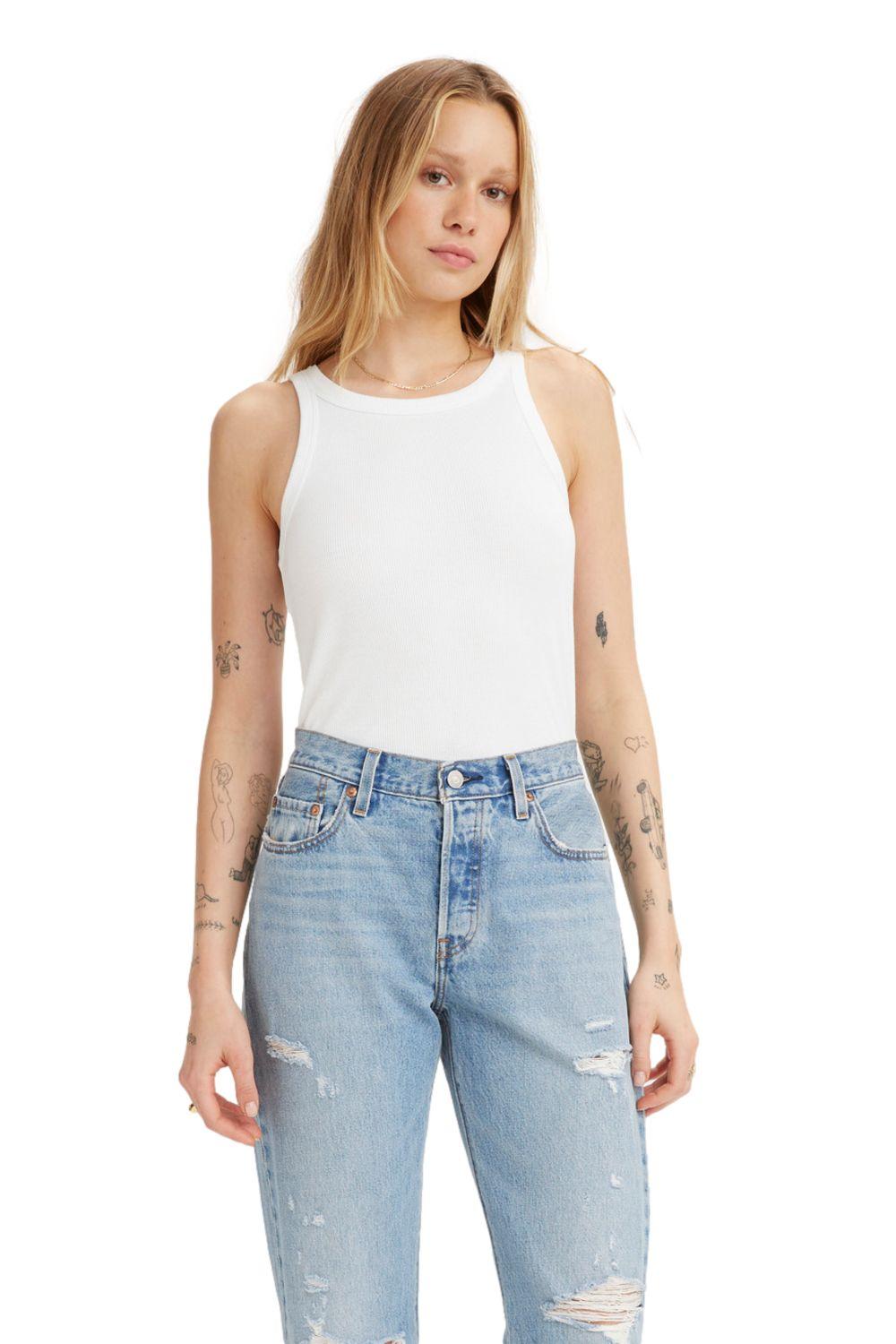 Polera Mujer Lisa Sin Mangas Blanco Levis A3381-0000-2
