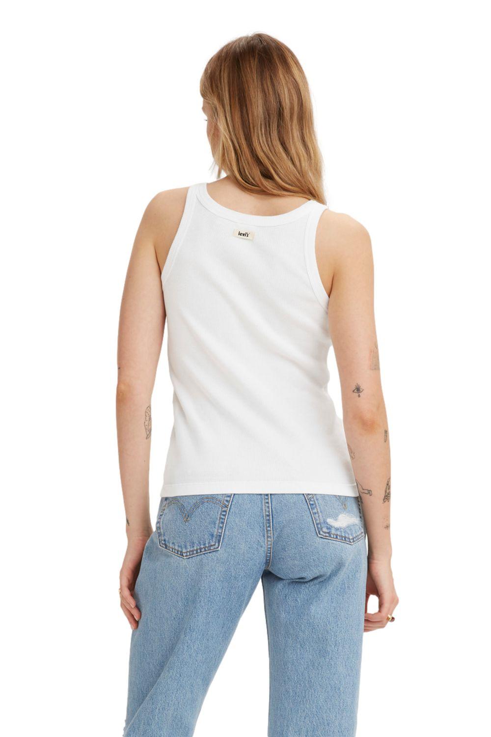 Polera Mujer Lisa Sin Mangas Blanco Levis A3381-0000-3