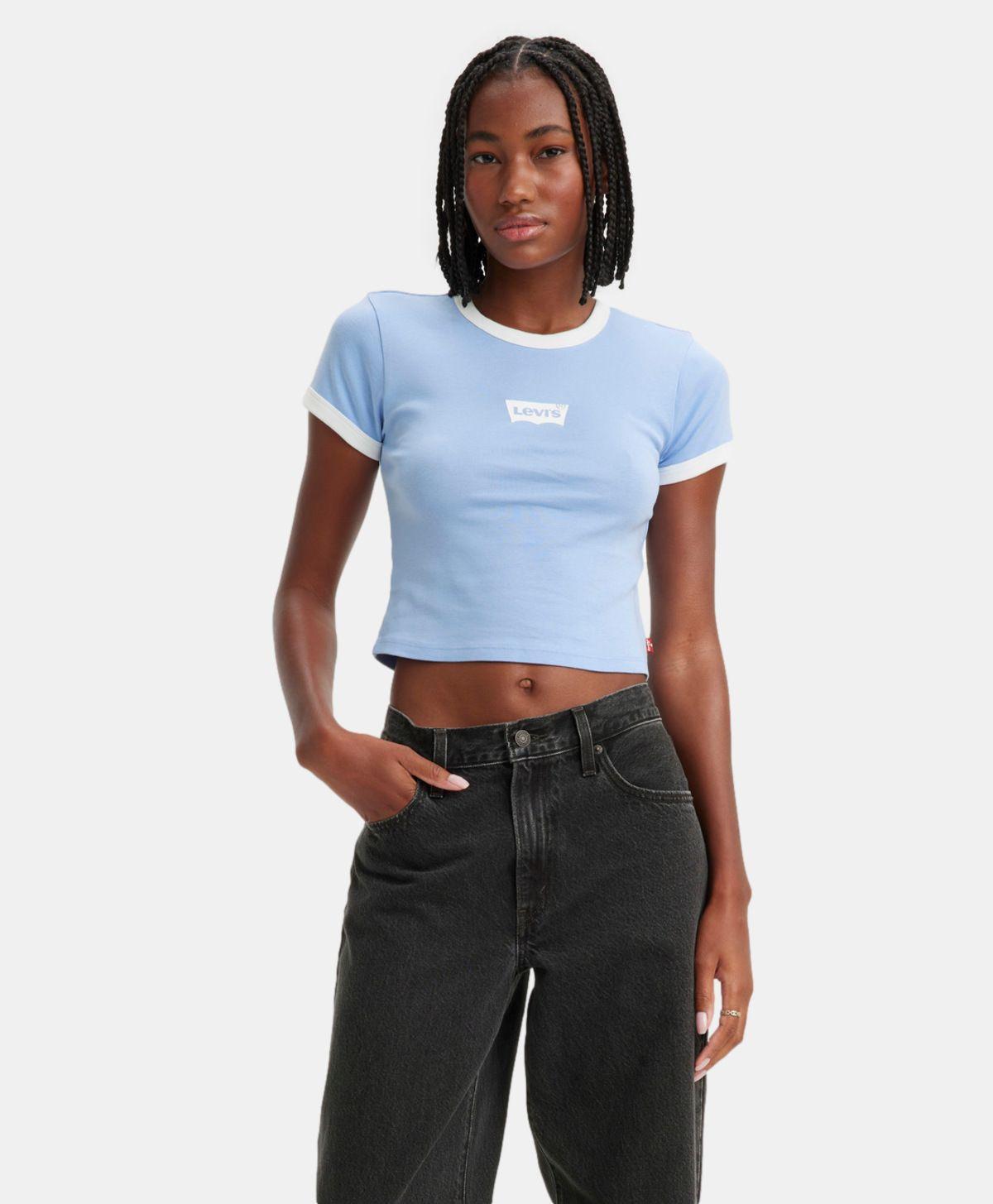 Polera Mujer  Ringer Mini  Batwing Azul Levis A3523-0016-0