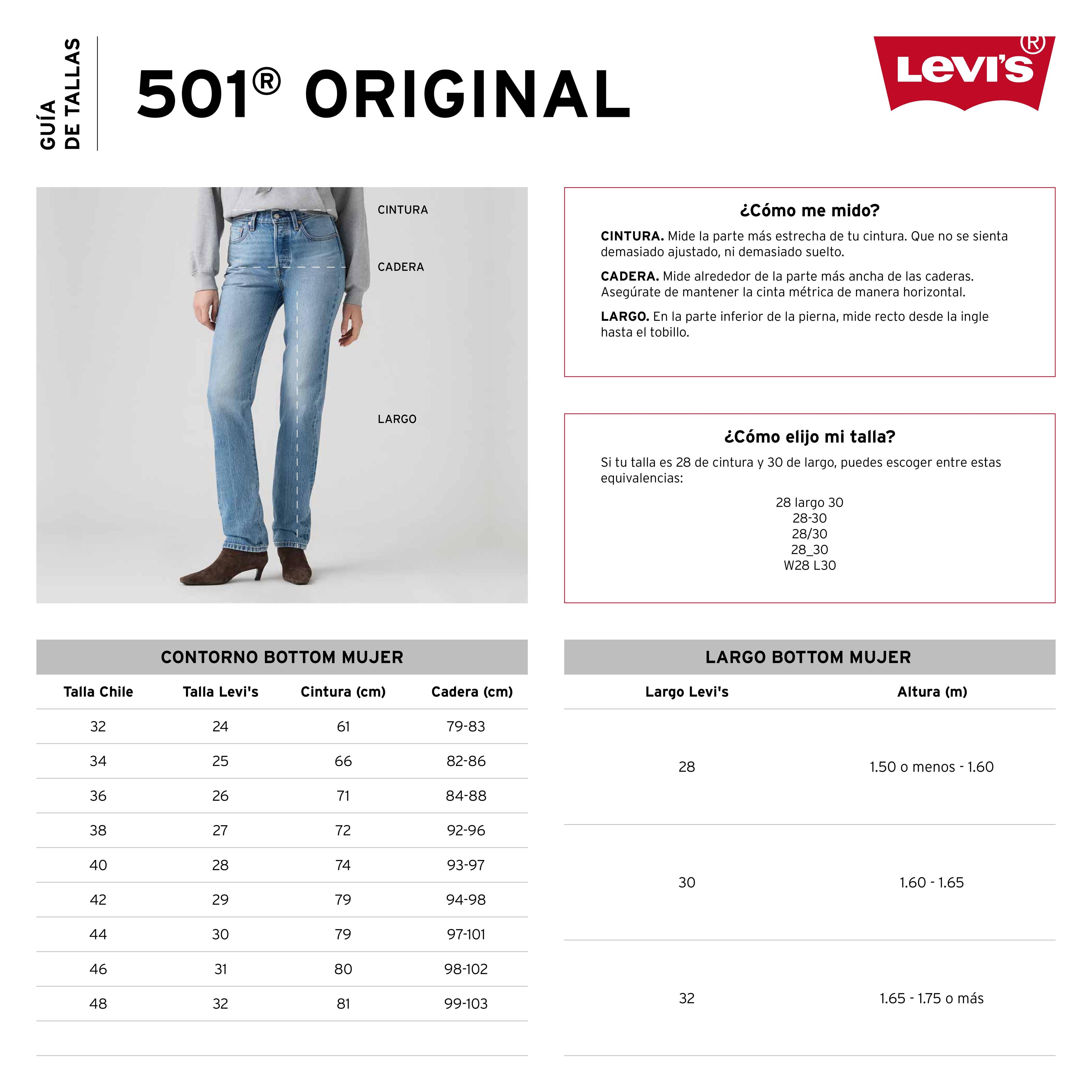 Jeans Mujer 501 Original Fit Azul Levis 12501-0384-5