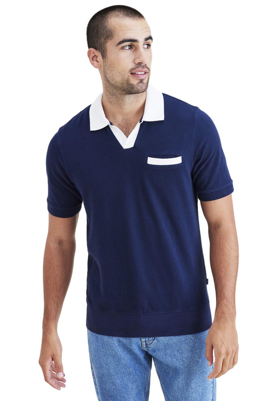 Polera Hombre Polo Johnny Collar Regular Fit Azul-0