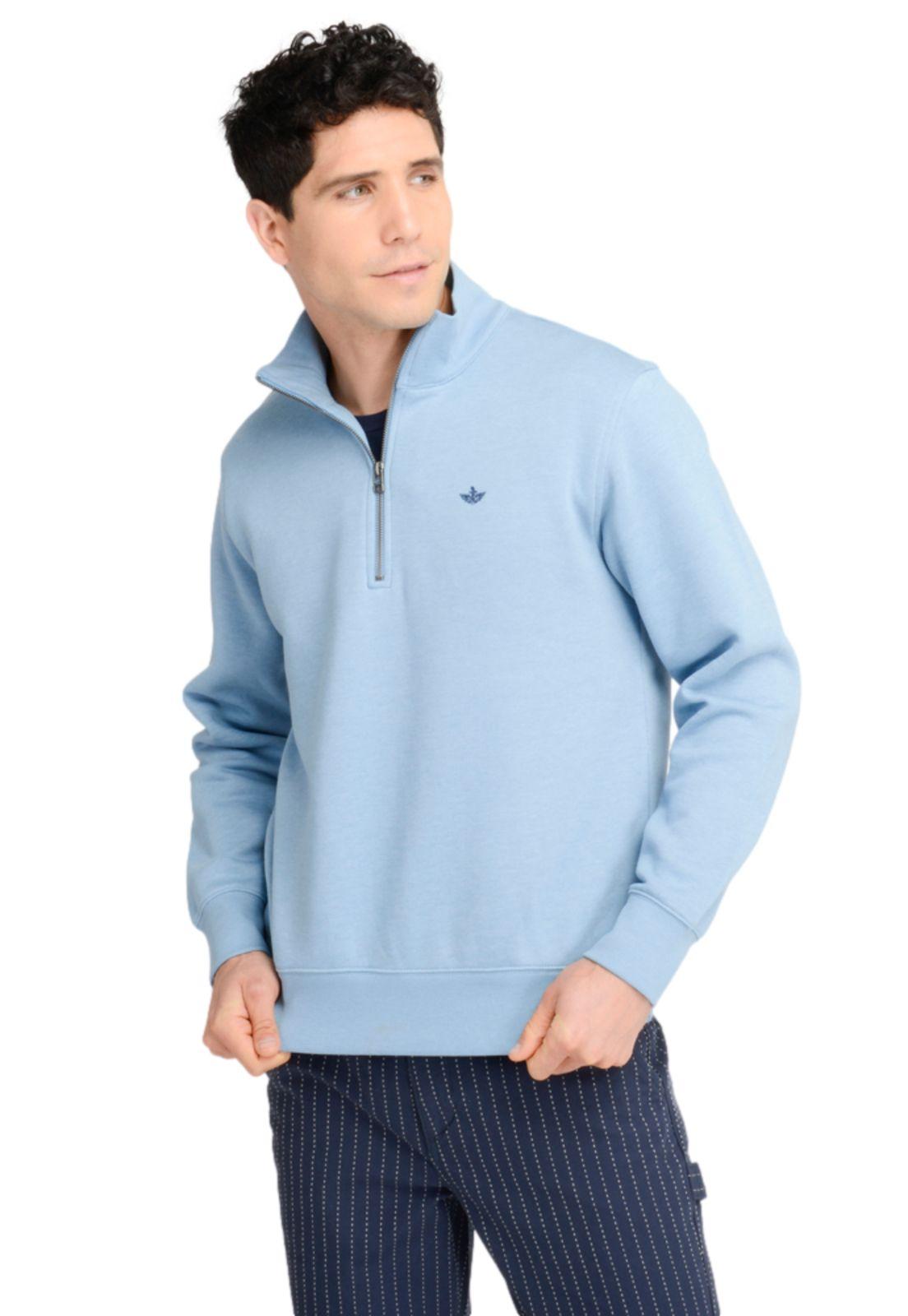 Sweater Hombre Quarter-Zip Fleece Regular Fit Azul-1