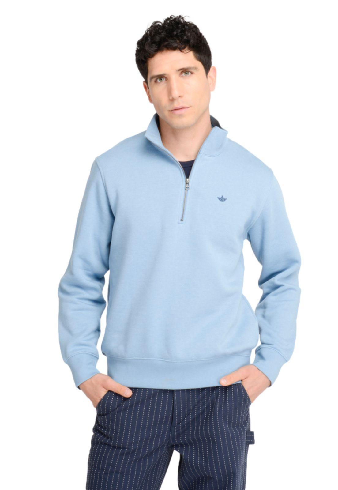 Sweater Hombre Quarter-Zip Fleece Regular Fit Azul-0