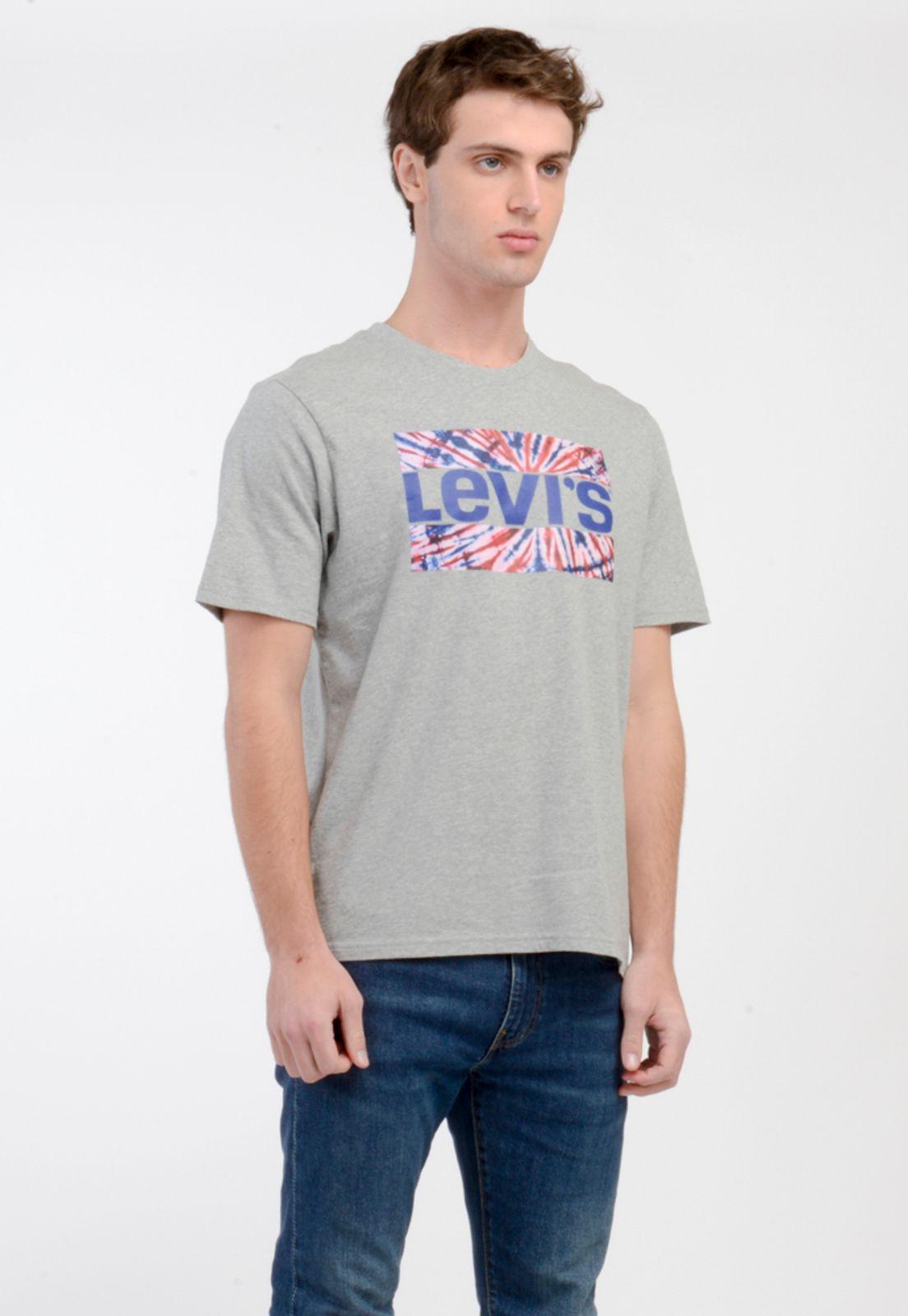 Polera Hombre Cuello Redondo Gráfica Gris Levis 16143-0610-0