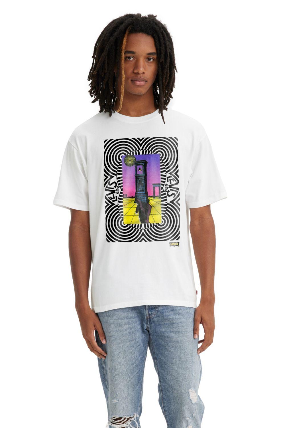 Polera Hombre Manga corta Gráfica Blanco Levis 87373-0079-0
