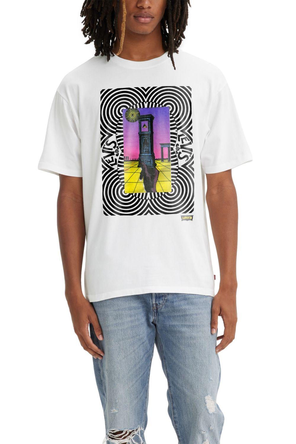 Polera Hombre Manga corta Gráfica Blanco Levis 87373-0079-1