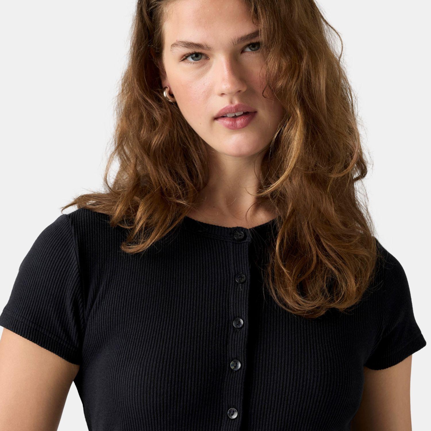 Polera Mujer Rory Button Through Ss Negro Levis 0086M-0000-3