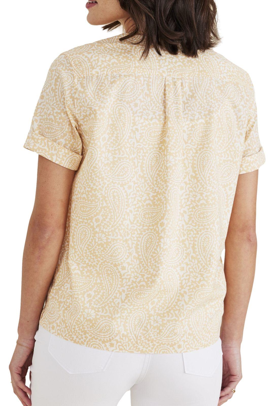 Blusa Mujer V Neck Button Up Regular Fit Amarilla A4269-0009-2