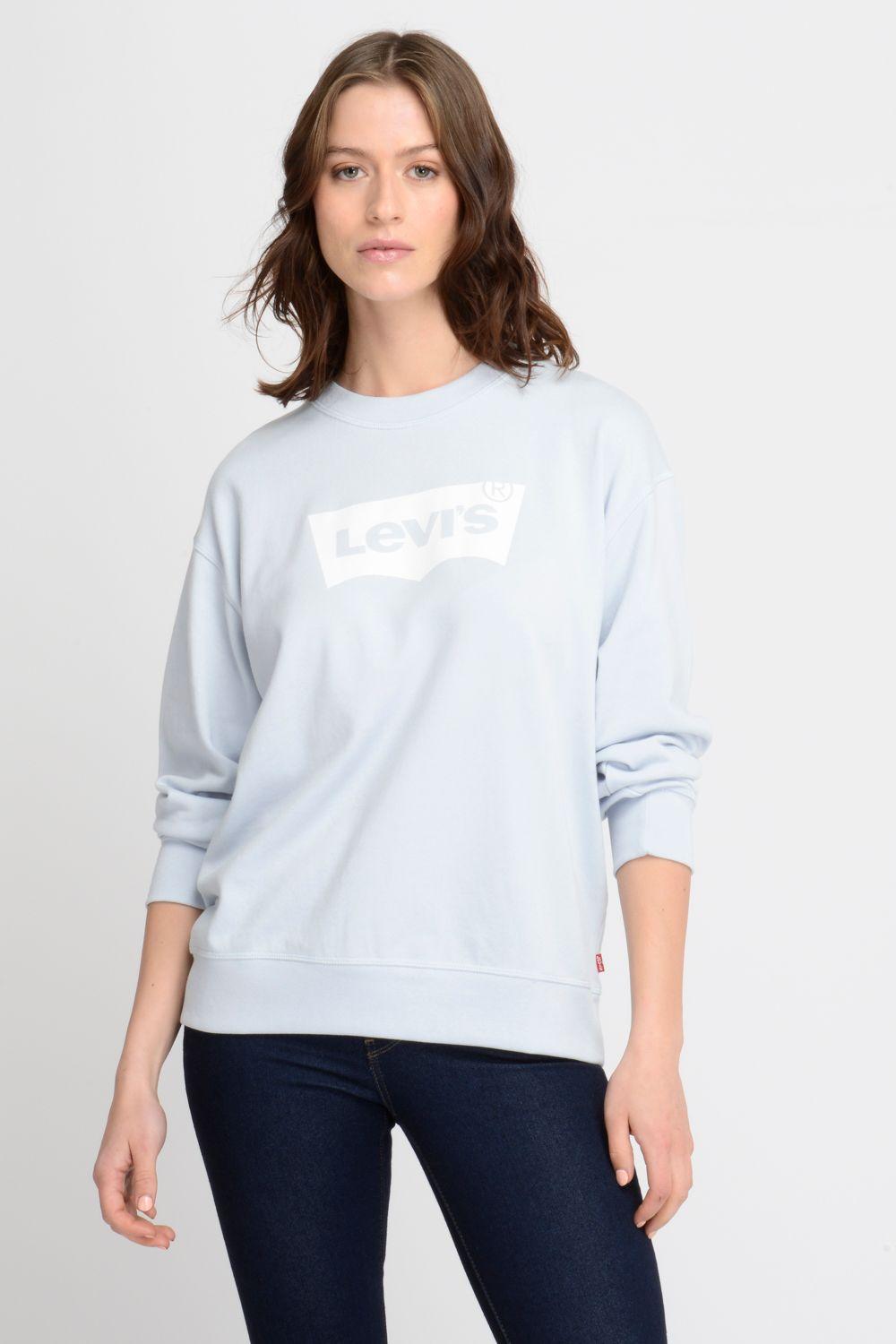 Polerón Mujer Liso con Logo Celeste Levis 18686-0094-0