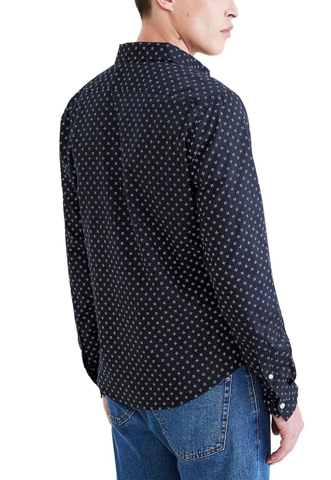 Camisa Hombre LS Casual Slim Fit Azul A4253-0021-3