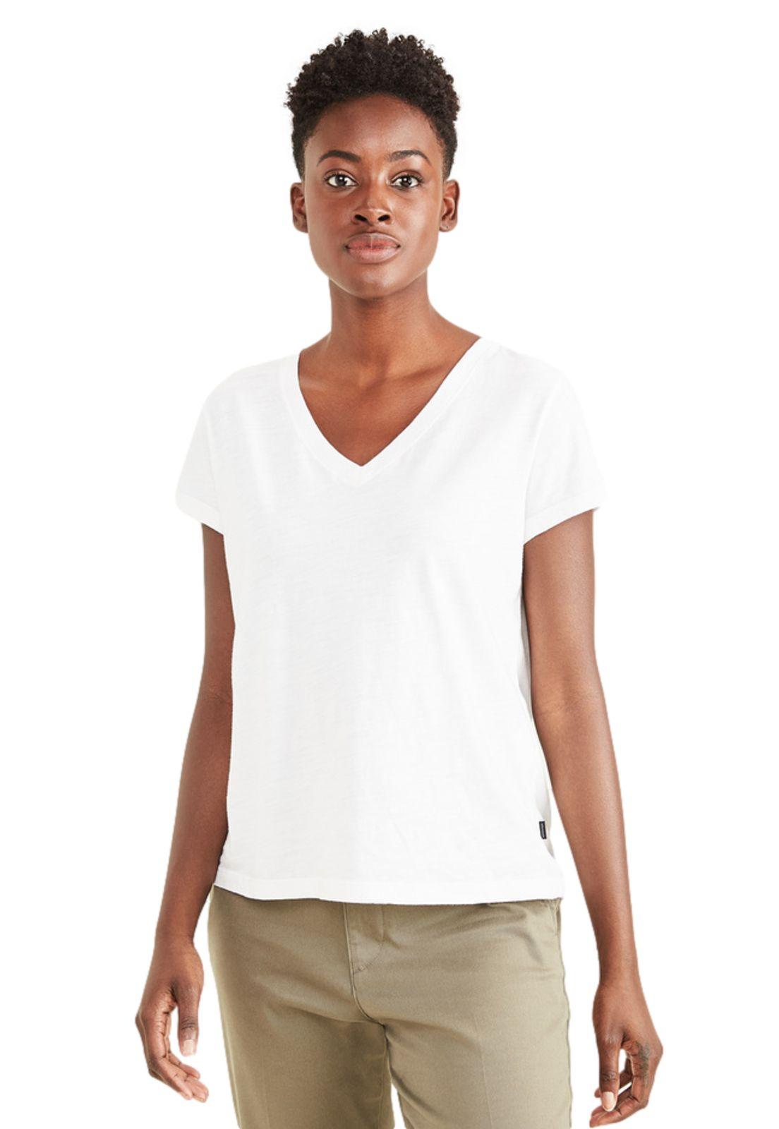 Polera Mujer V-neck Tee Slim Fit Blanca A1759-0000-0