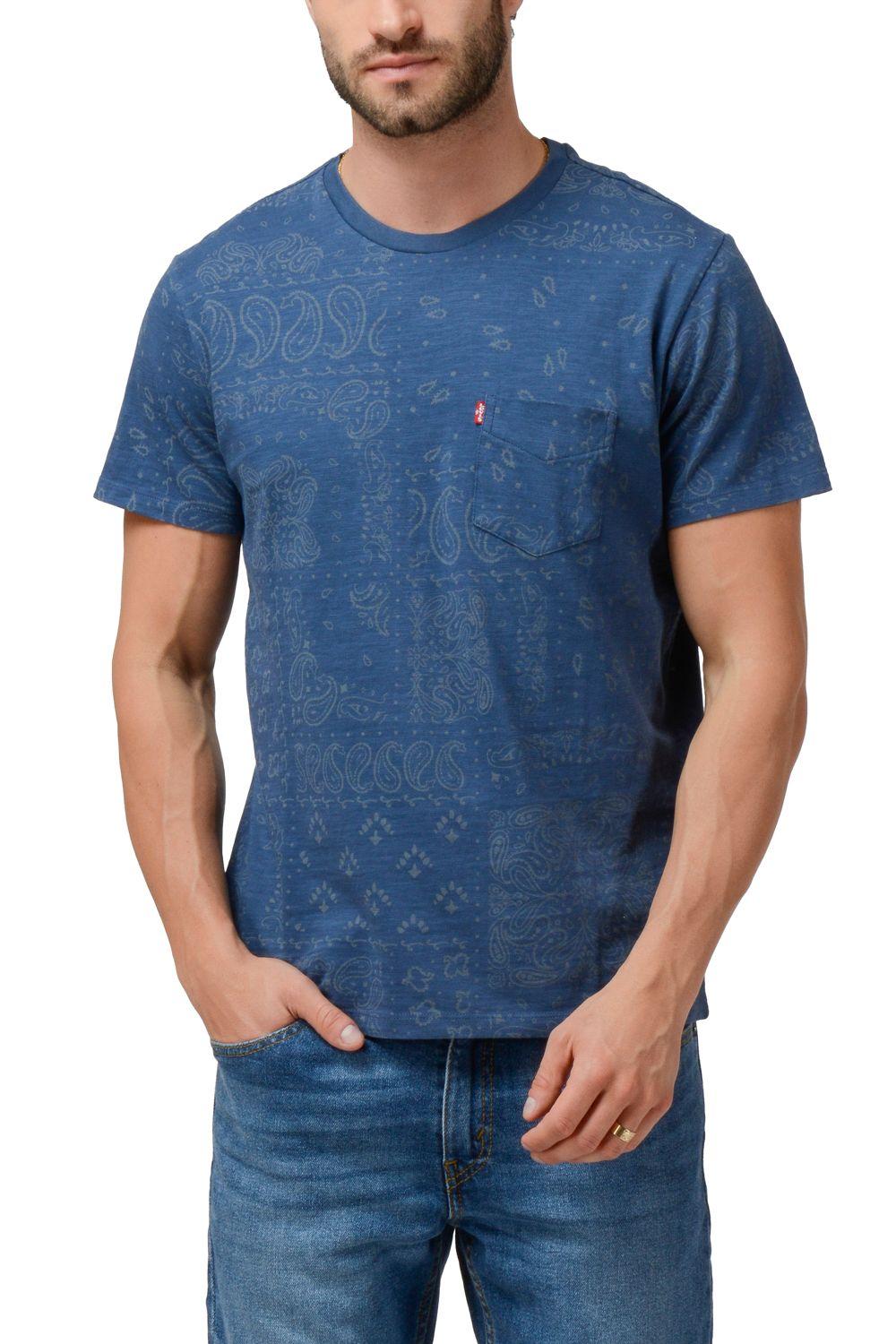 Polera Hombre Ss Classic Pocket Tee Azul Levis 19342-0385-3