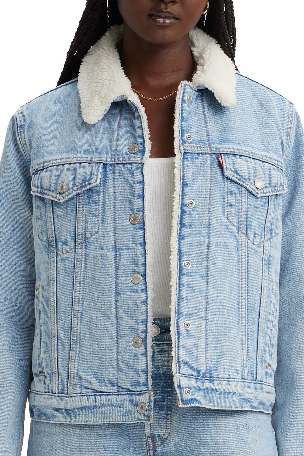 Chaqueta Mujer Original Sherpa Trucker Celeste Levis 36136-0071-1