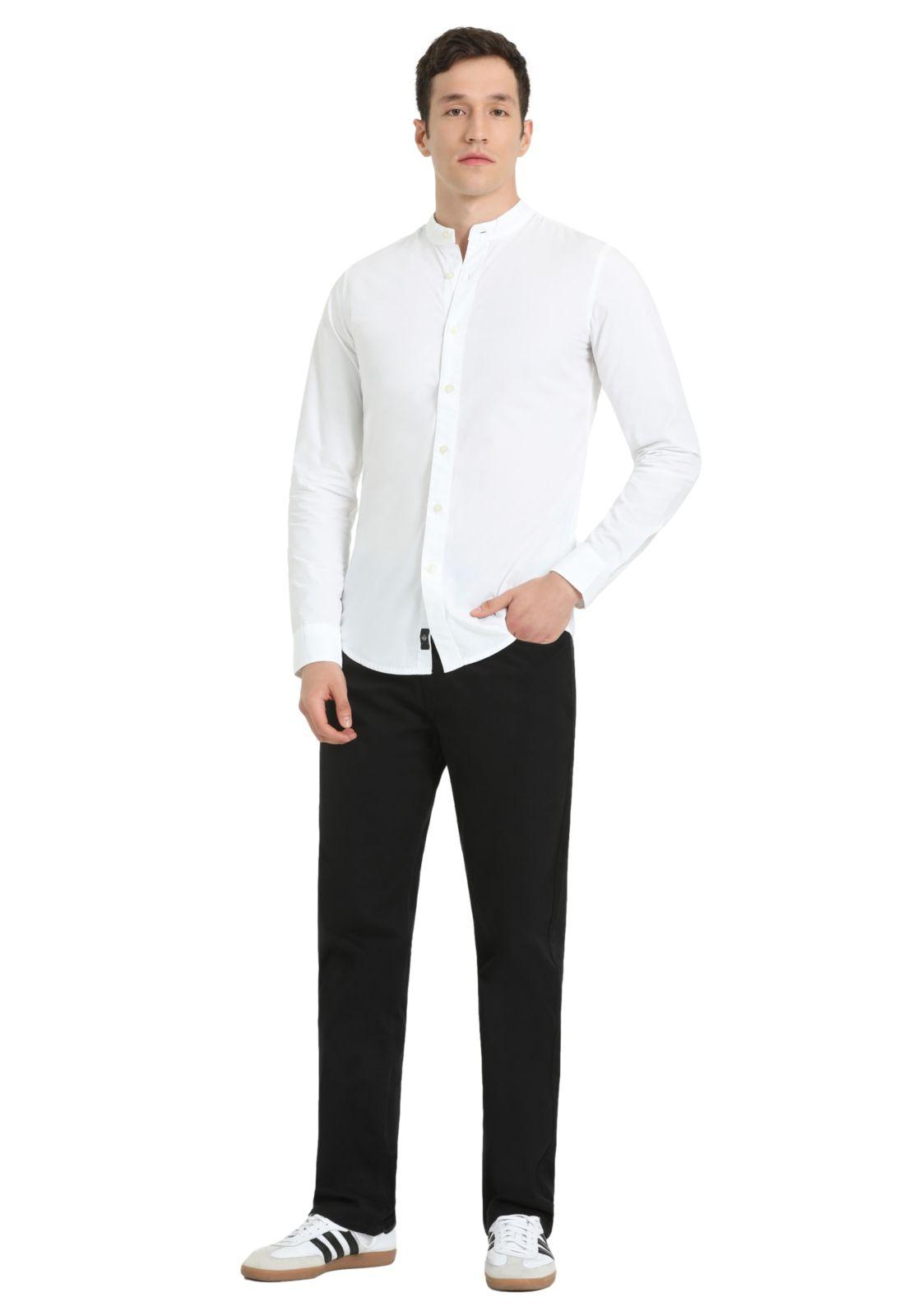 Camisa Hombre Band Collar Slim Fit Blanco A7431-0000-3