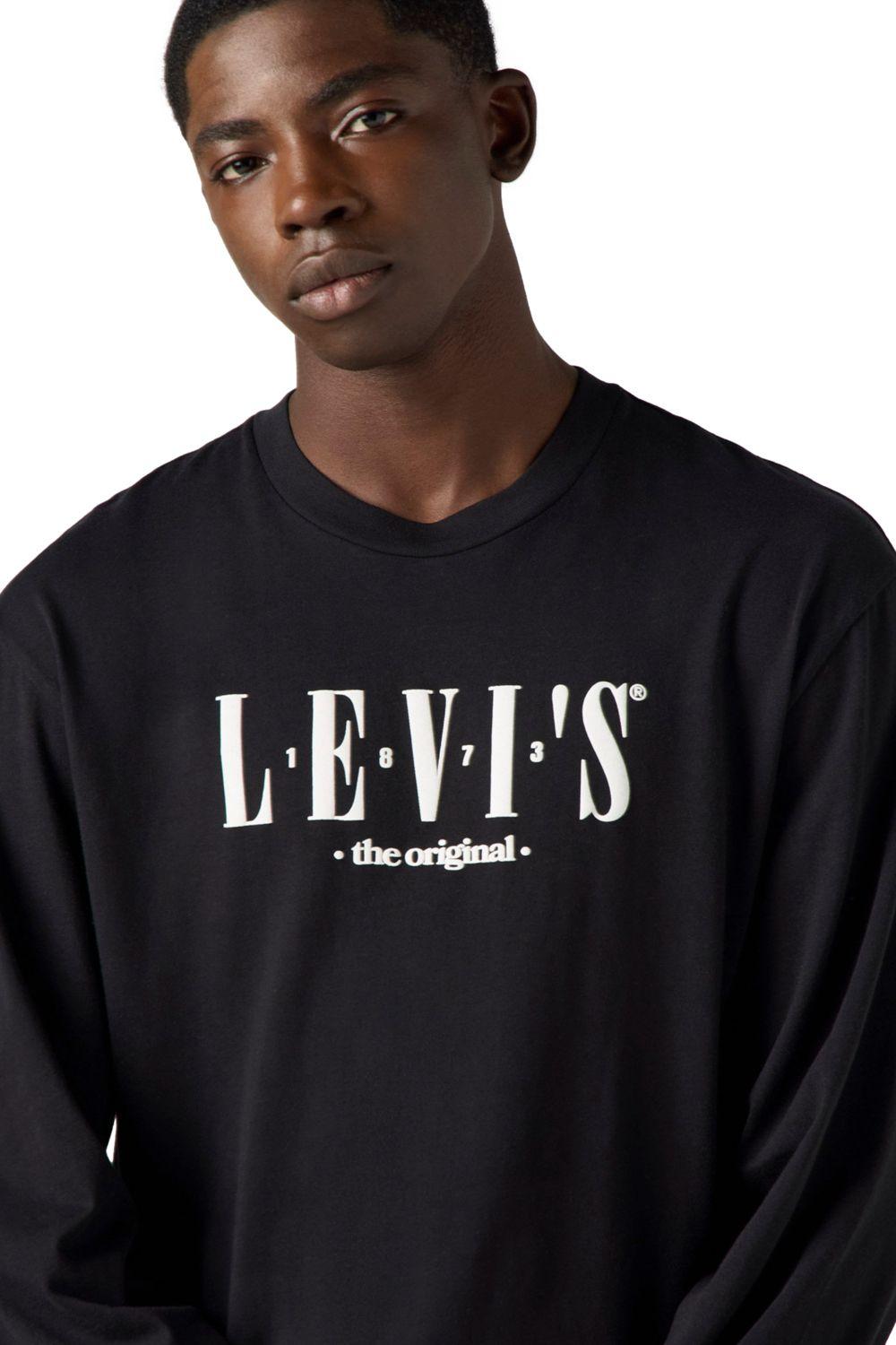 Polera Hombre Ls Graphic Authentic Tee Negro Levis A6145-0049-3