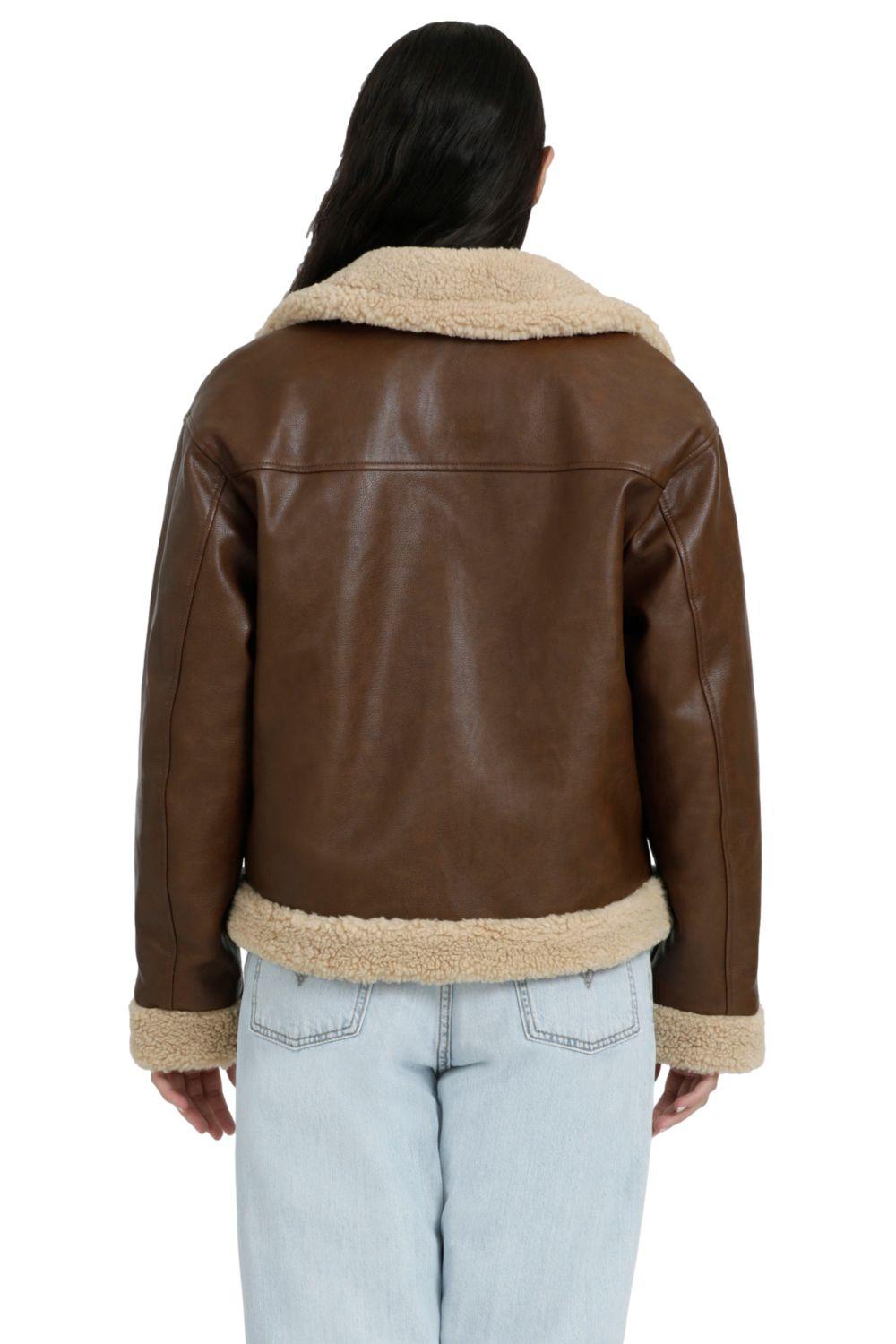 Chaqueta Mujer Faux Sherling Café Levis 59544-0281-2