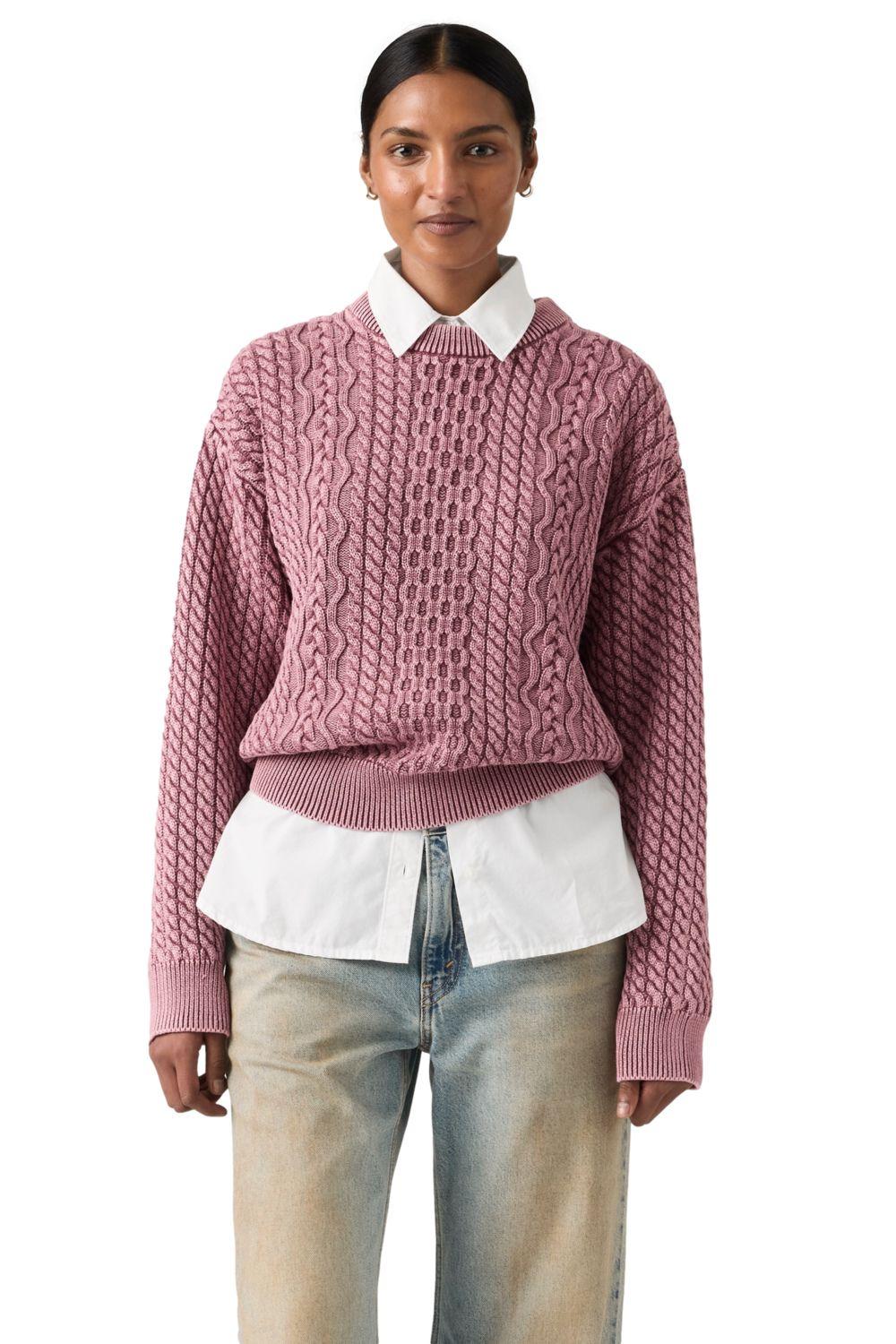 Sweater Mujer Leilah Cable Crewneck Rosado Levis 0063A-0000-0