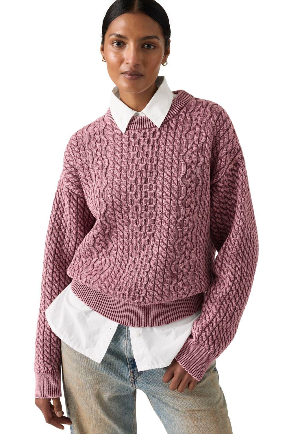 Sweater Mujer Leilah Cable Crewneck Rosado Levis 0063A-0000-2